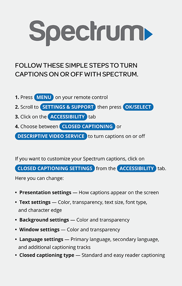 turning off closed captioning comcast